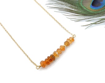 Natural Citrine 925 Sterling Silver Necklace, Dainty Raw Citrine Crystal Jewelry, Everyday Rough Healing Crystal November Birthstone Gift