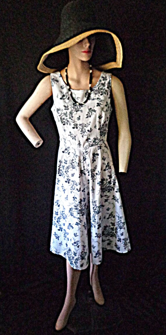 Laura Ashley Black Rose Toile Dress 6