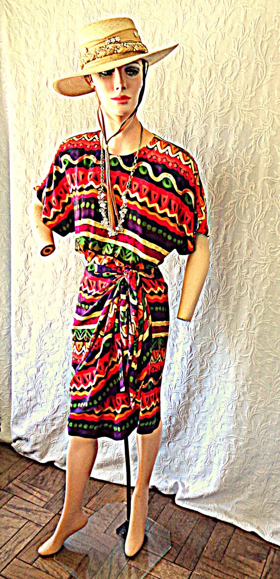 Maggy London Mexican Fiesta Silk Dress 12