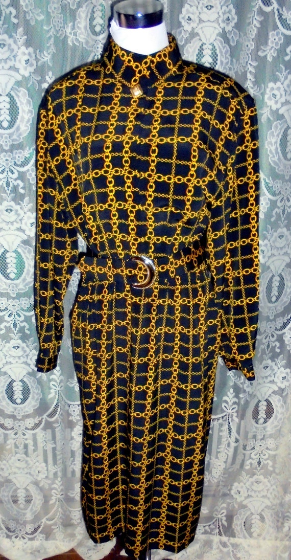 HANA SUNG Gold Chains Shirt Dress 16