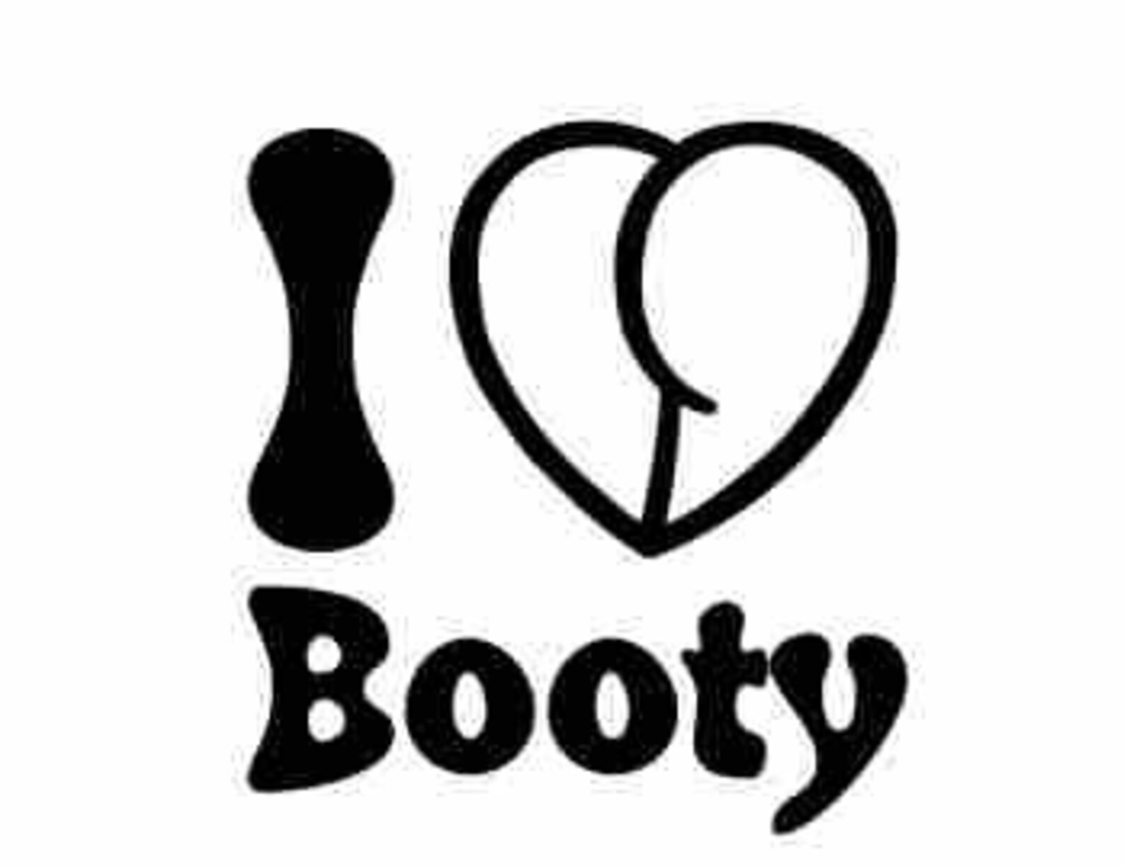 I Heart Booty single-color vinyl decal I love butts booty | Etsy