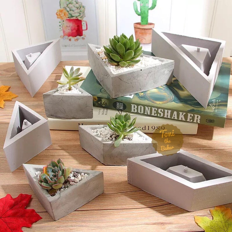 DIY Succulents Flower Pot Silicone Mold Concrete Table Goods Tray Mold DIY Succulents Flower Pot Silicone Mold Concrete Table Goods Tray Mold