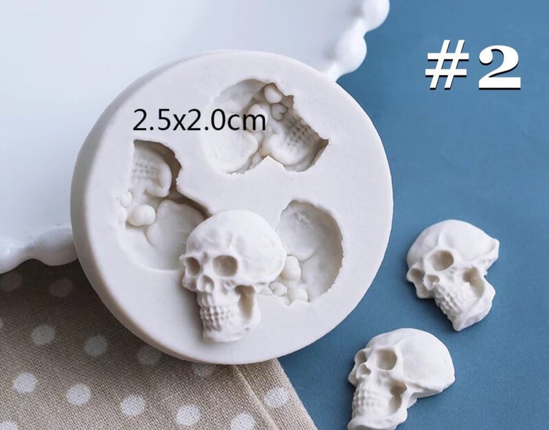 Skull 3D Sugarcraft Silicone Mold,Gum-Paste Mold Mould Halloween Spider Skeleton Hand Pumpkin Bats Skull Pumpkin Owl Silicone Fondant Mold