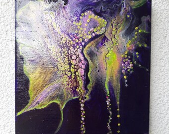 Small Abstract Original Painting, Acrylic on Canvas, Hand Painted