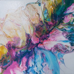 Small abstract original painting, acrylic on canvas, handmade