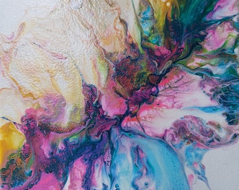 Small abstract original painting, acrylic on canvas, handmade