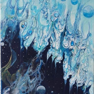 Abstract original painting, &quot;Cosmos&quot;, acrylic on canvas