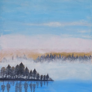 Original landscape painting, acrylic on canvas, hand painted, modern art