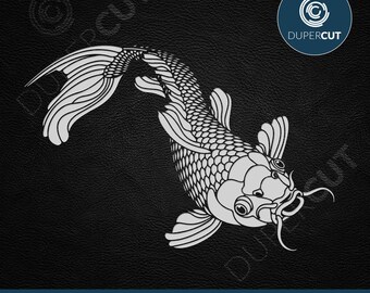 Koi fish stencil | Etsy