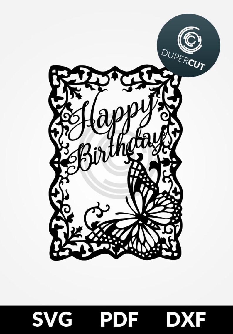 Download SVG / PDF / DXF cut file Paper Cutting Template happy | Etsy