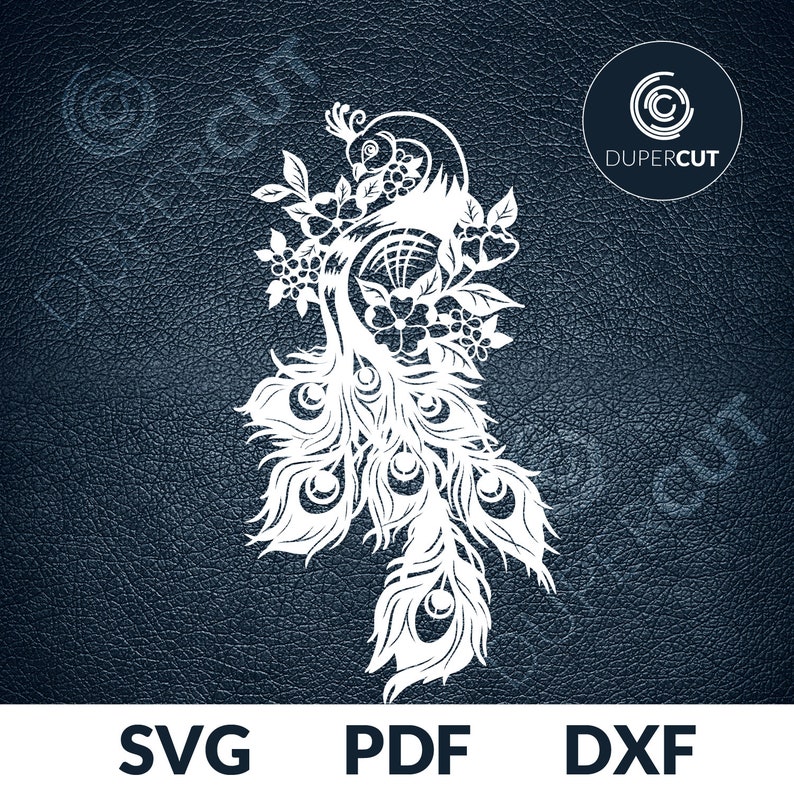 Download SVG / PDF / DXF cut file Paper Cutting Template peacock with | Etsy