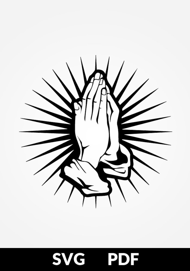 SVG / PDF cut file, Paper Cutting Template, prayer, praying hands, papercut...
