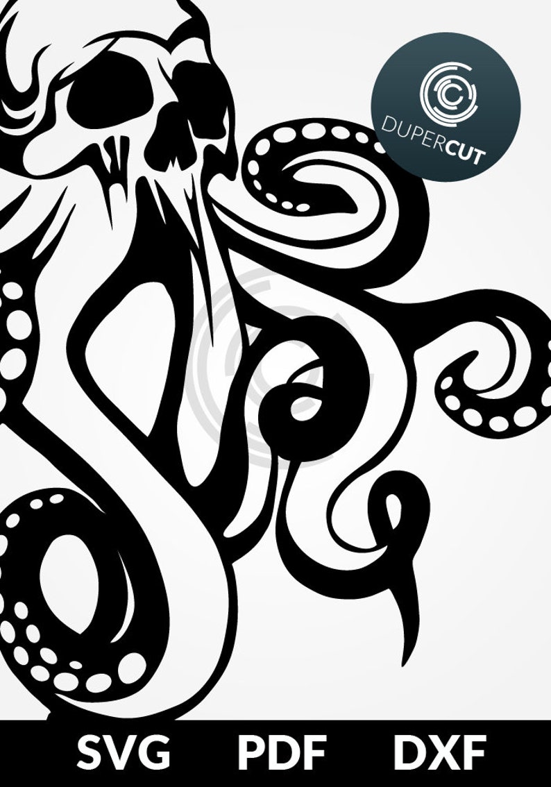 Download SVG / PDF / DXF files Paper Cutting Template Octopus with | Etsy