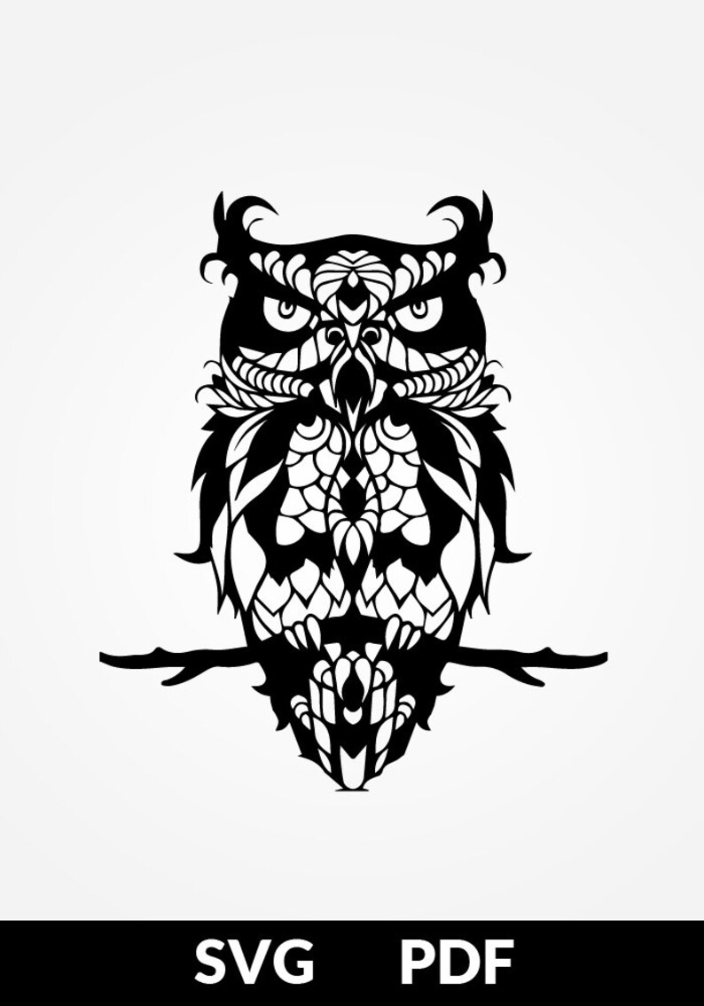 SVG / PDF cut file Paper Cutting Template owl papercut diy ...