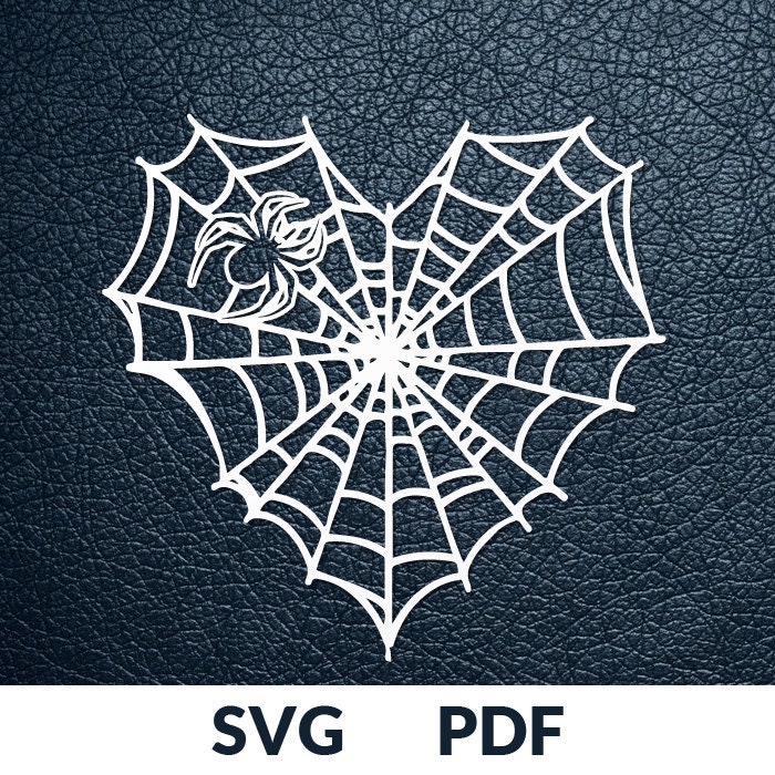 SVG / PDF cut file, Paper Cutting Template, spider web, Halloween web, hear...