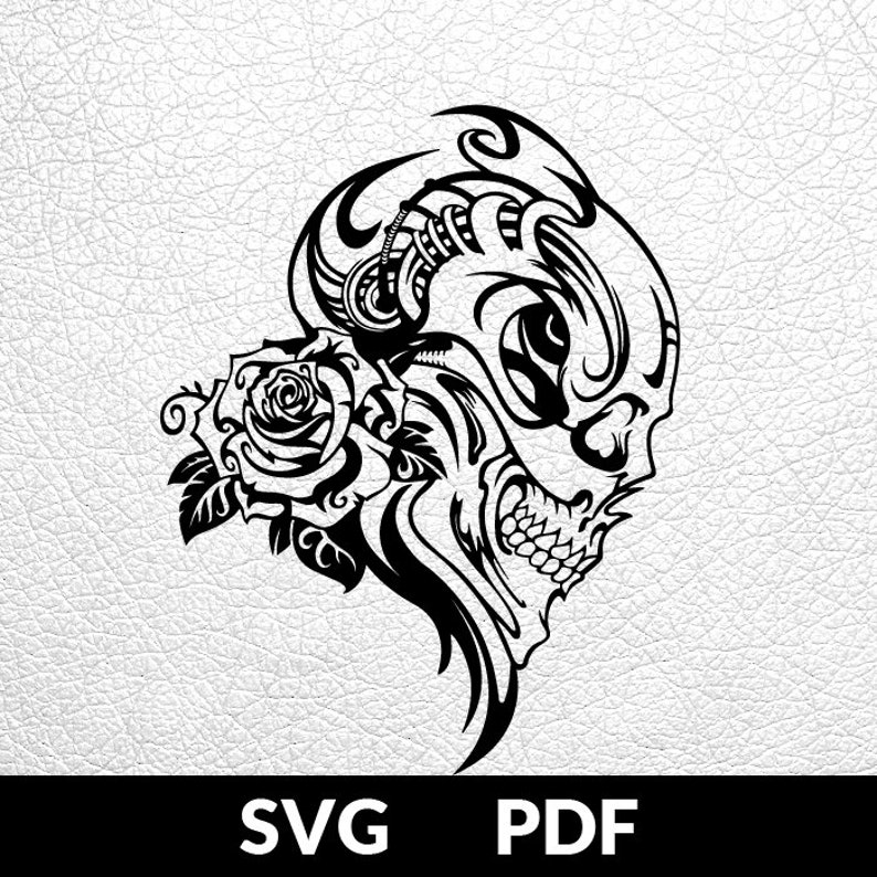 Download SVG / PDF cut file Paper Cutting Template skull tattoo ...