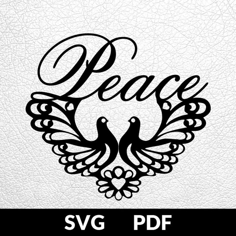 Download SVG / PDF cut file Paper Cutting Template Peace Doves | Etsy