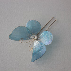 blue butterfly hair fork