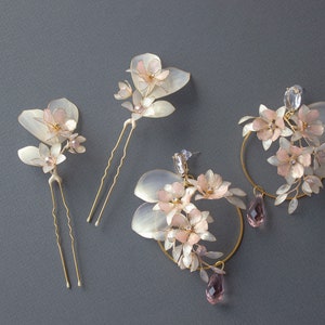 Ivory Flowers Wedding hair forks/ Set of two bridal hair pins image 7