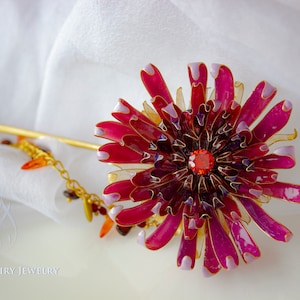 Kanzashi Flower Hair Pin UV resin Hair Stick