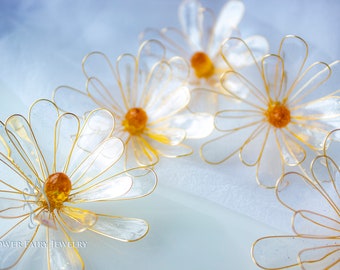 Jewelry set Resin Hair Pins, Kanzashi, Hair fork, Hair stick, Hair pin bridal, UV resin, Hair pin flower, Resin jewelry, Earrings