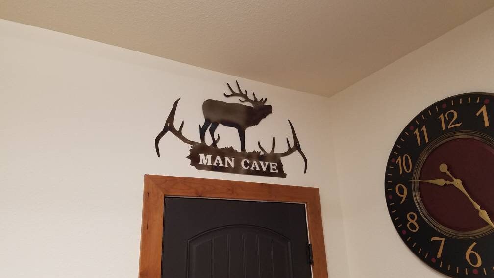 Elk Antler Metal Wall Art Home Office Den Man Cave Trophy Room Decor