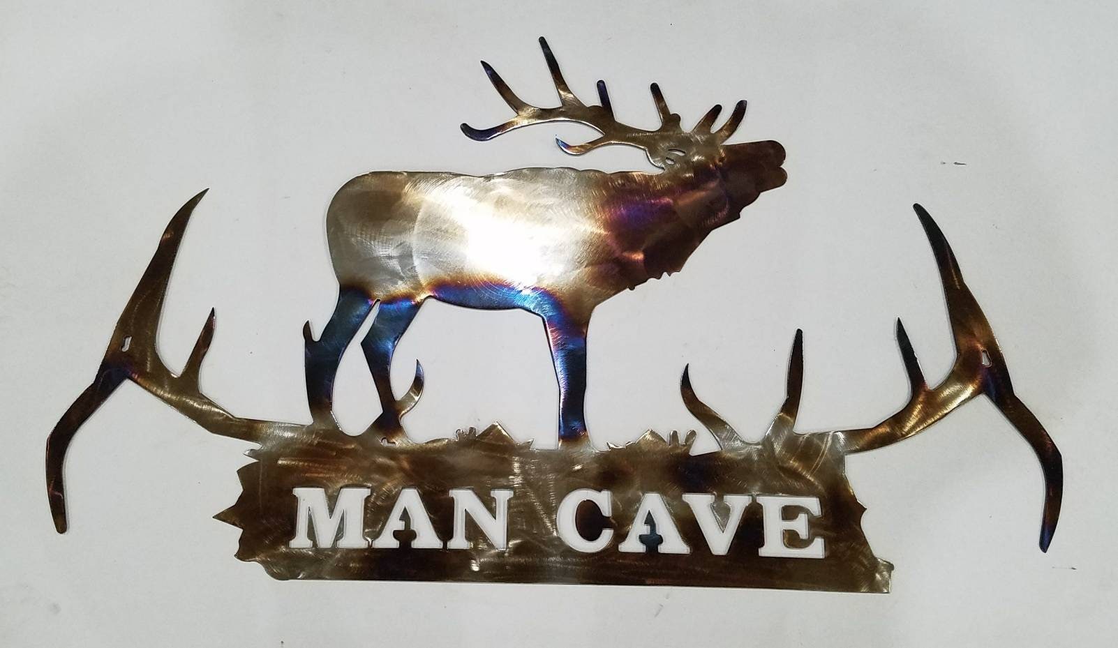 Elk Antler Metal Wall Art Home Office Den Man Cave Trophy Room Decor