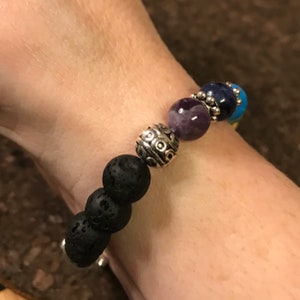 Nine Chakra Bracelet w/Hamsa Charm-Yoga Bracelet-Mala Beads-Boho Bracelet-Boho Jewelry-Beaded Bracelet image 8