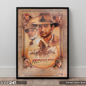 Indiana Jones And The Last Crusade Harrison Ford Movie Poster | Movie Prints For Cinema Rooms | Wall Art | Home Decor | A0 A1 A2 A3 A4 A5