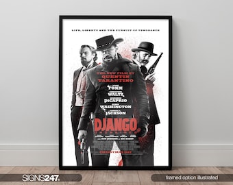 Póster de Django Desencadenado de Quentin Tarantino / Póster de película / Láminas de cine / Arte mural / Decoración del hogar / Tamaño A0 A1 A2 A3 A4 A5