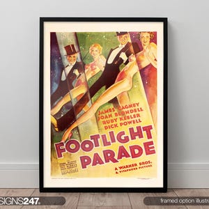 Footlight Parade Poster | James Cagney | Joan Blondell | Ruby Keeler | 1933 | Movie Poster | Wall Art Print | Home Decor | A0 A1 A2 A3 A4 A5