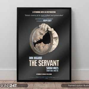 The Servant Movie Poster | Dirk Bogarde | Sarah Miles | Wendy Craig | 1963 | Movie Prints For Cinema Rooms | Home Decor | A0 A1 A2 A3 A4 A5