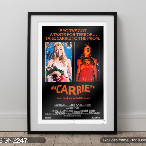 Carrie Movie Poster | Sissy Spacek | 1976 | Movie Prints For Cinema Rooms | Wall Art | Home Decor | A0 A1 A2 A3 A4 A5