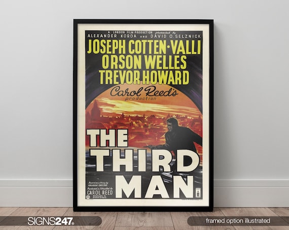 The Third Man Movie Poster | Joseph Cotten | Orson Welles | 1949 | Movie Prints For Cinema Rooms | Wall Art | Home Decor | A0 A1 A2 A3 A4 A5