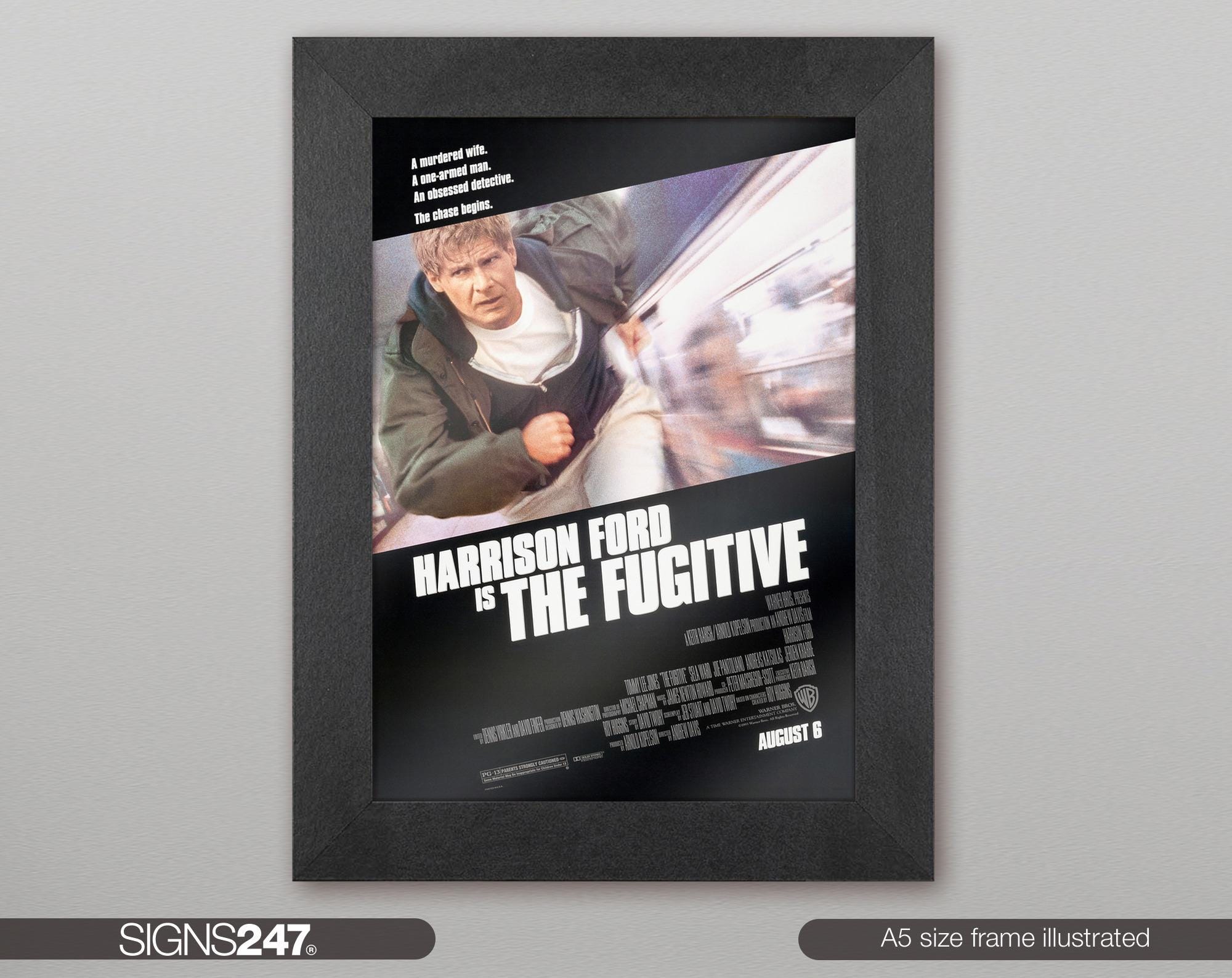 The Fugitive Poster | Harrison Ford | Tommy Lee Jones | Sela Ward