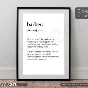 Plakat Barber | Definicja cytatu Barbera | Plakat drukowany | Zabawny | Wydruki plakatów | Sztuka ścienna | Wystrój domu | A0 A1 A2 A3 A4 A5