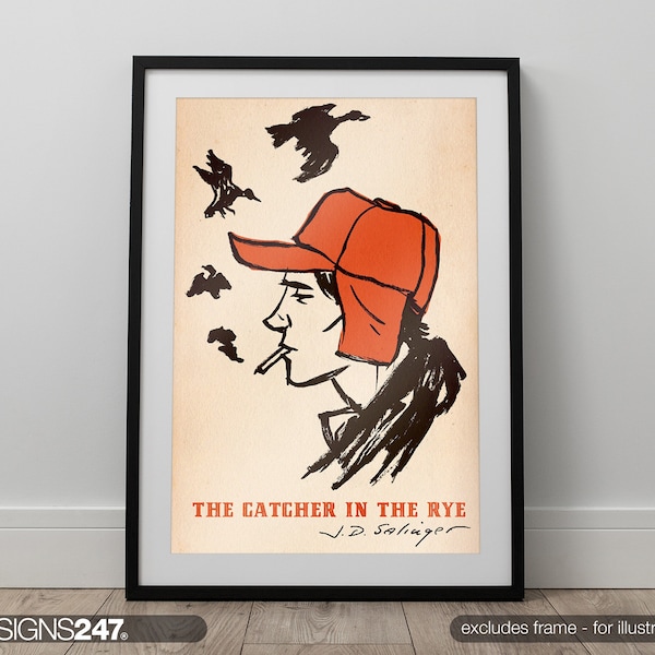 Vintage Catcher In The Rye Holden Caulfield Reproduction Poster | Wall Art | A0 A1 A2 A3 A4 A5