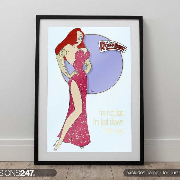 Who Framed Roger Rabbit Jessica Rabbit Poster | Movie Poster | Movie Prints For Cinema Rooms | Wall Art | Home Decor | A0 A1 A2 A3 A4 A5