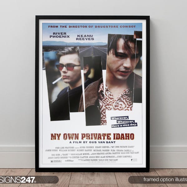 My Own Private Idaho Movie Poster | River Phoenix | Keanu Reeves | James Russo | 1991 | Movie Prints For Cinema Rooms | A0 A1 A2 A3 A4 A5
