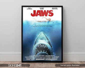 Jaws Poster | Movie Poster | Movie Prints For Cinema Rooms | Wall Art | Home Decor | A0 A1 A2 A3 A4 A5