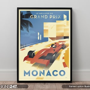 Grand Prix de Monaco | Affiche Le Meilleur Du Grand Prix | Affiche de film | Impressions de films pour salles de cinéma | Art mural | Décoration d'intérieur | A3 A4 A5