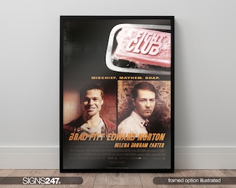 Fight Club Brad Pitt Poster | Movie Poster | Movie Prints For Cinema Rooms | Wall Art | Home Decor | A0 A1 A2 A3 A4 A5