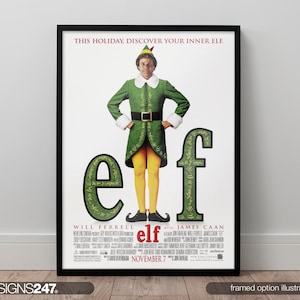 Elf Poster | Movie Poster | Will Ferrell | James Caan | 2003 | Movie Prints For Cinema Rooms | Wall Art | Home Decor | A0 A1 A2 A3 A4 A5
