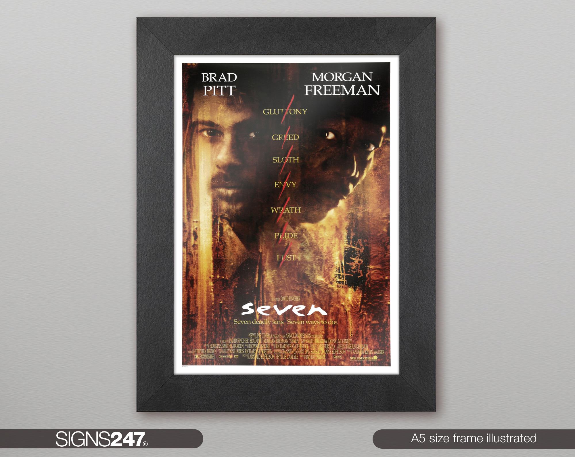 Seven Brad Pitt Morgan Freeman Poster | Movie Poster | Movie