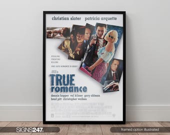 True Romance Christian Slater Brad Pitt James Movie Poster | Movie Prints For Cinema Rooms | Wall Art | Home Decor | A0 A1 A2 A3 A4 A5