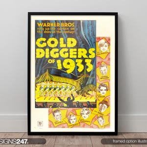 Gold Diggers Of 1933 Poster | Aline MacMahon | Warren William | Ruby Keeler | 1933 | Movie Poster | Cinema Room Poster | A0 A1 A2 A3 A4 A5