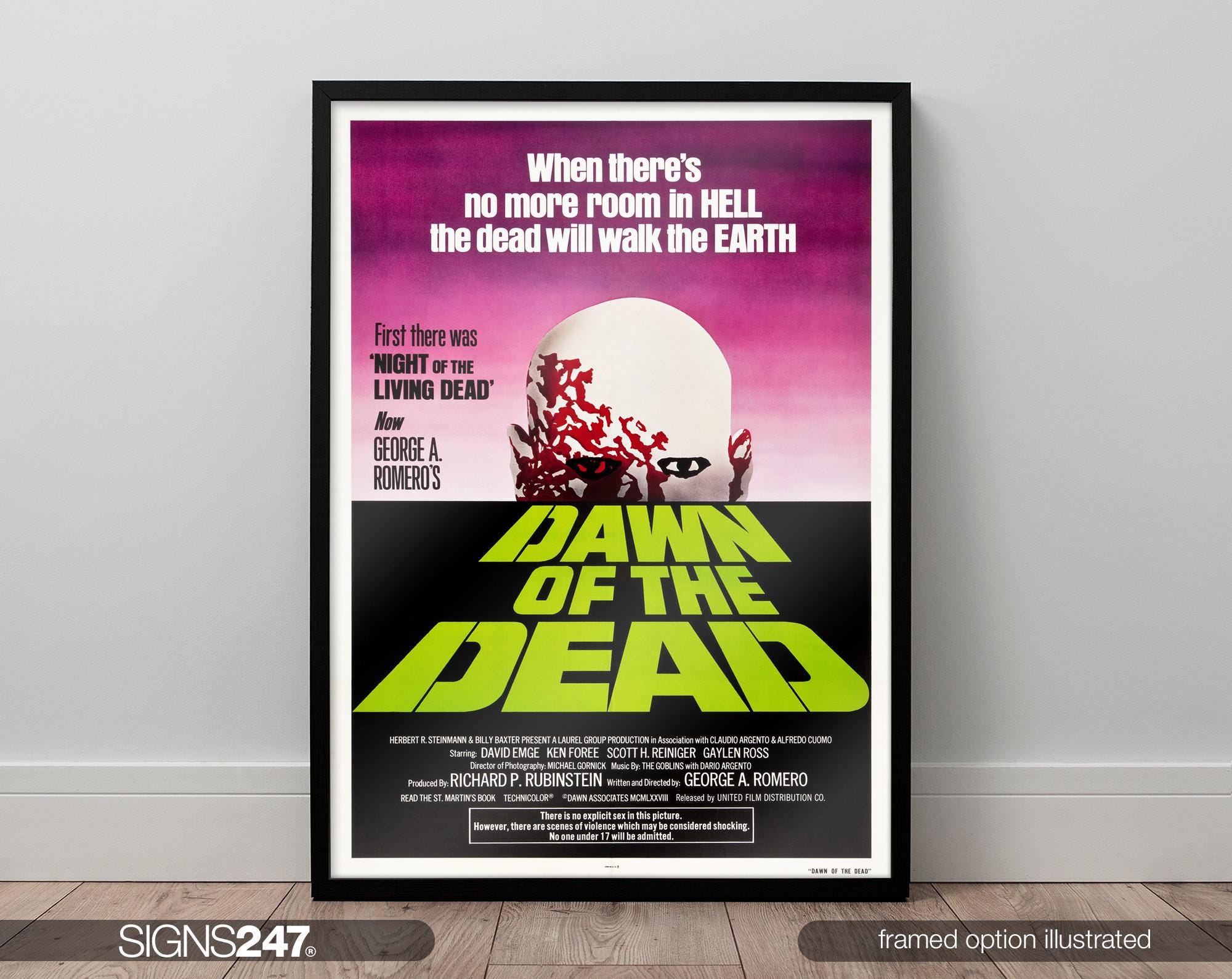 Dawn of the Dead Zombie George Romero Poster | Movie Poster