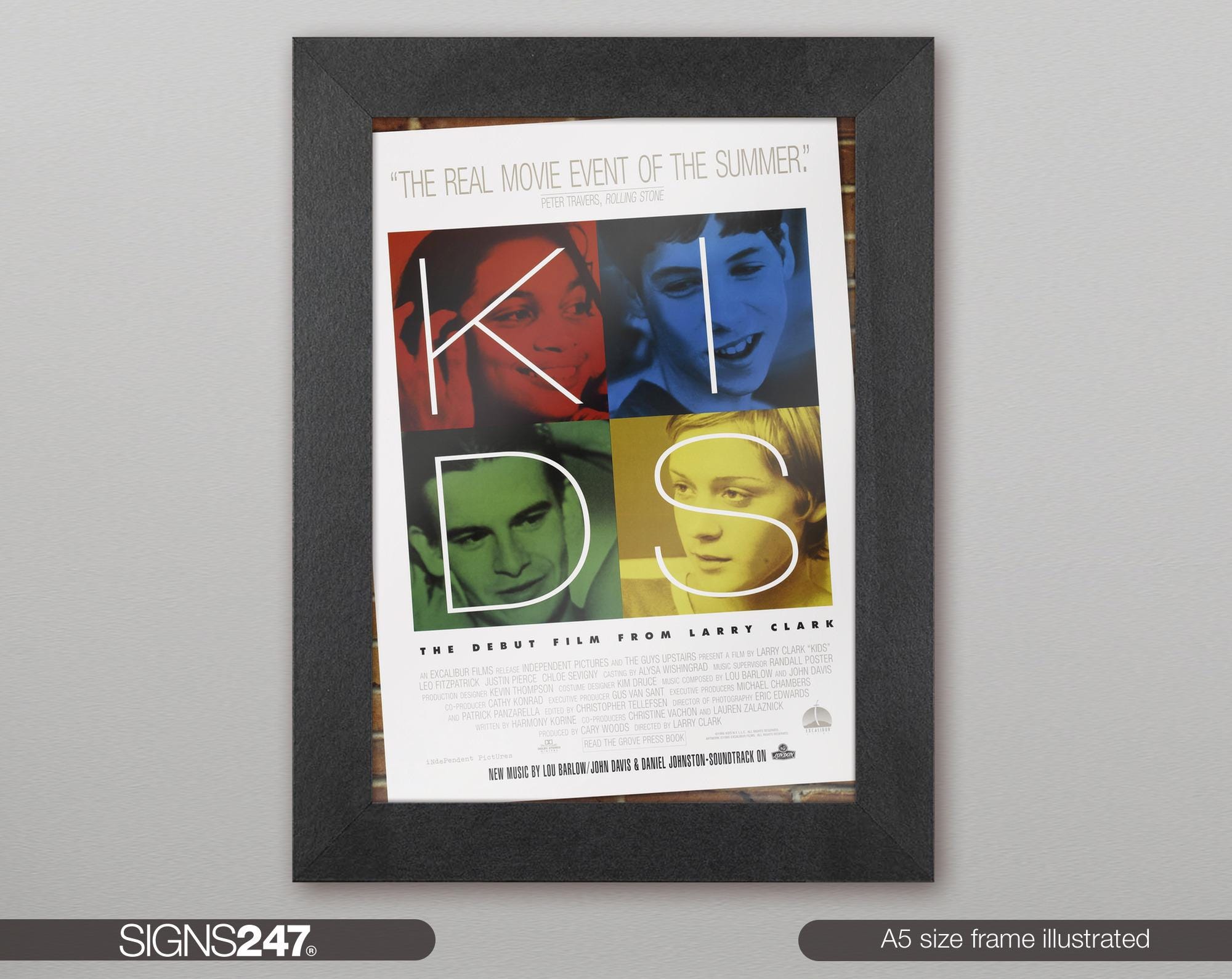 Kids Movie Poster | Larry Clark | Leo Fitzpatrick | Justin Pierce