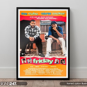 Friday Poster | Ice Cube | Chris Tucker | Nia Long | 1995 | Movie Poster | Movie Prints For Cinema Rooms | Home Decor | A0 A1 A2 A3 A4 A5