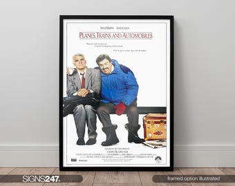Planes Trains And Automobiles 80's John Candy Steve Martin Movie Poster | Movie Prints For Cinema Rooms | Home Decor | A0 A1 A2 A3 A4 A5